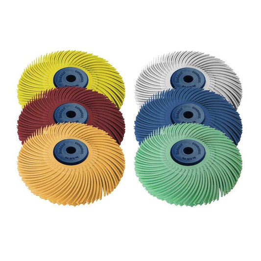 Dedeco® Sunburst® 3" 3-Ply Radial Bristle Disc Assortment - Clay Revolution