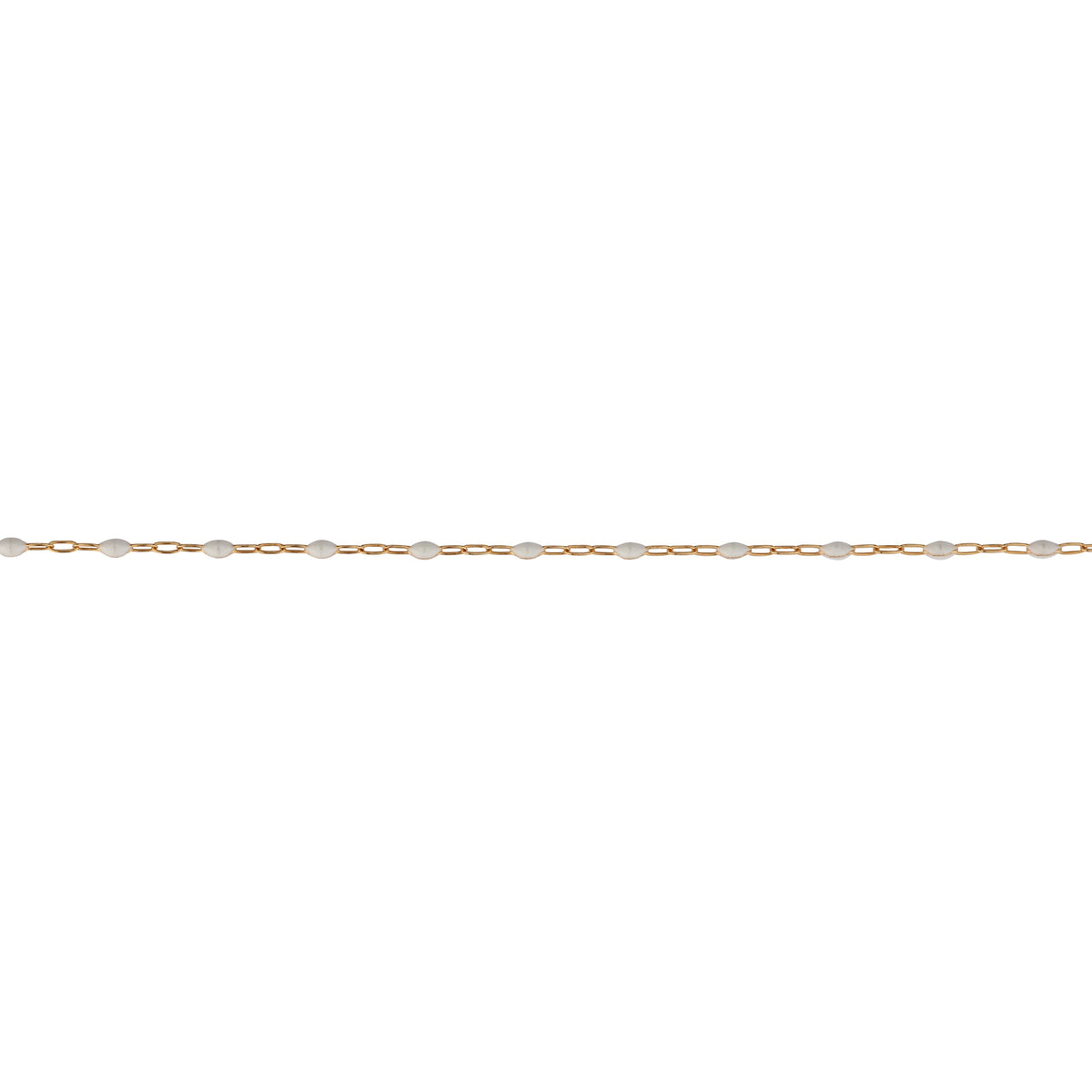 Pure White Paperclip Enamel Gold Fill Chain, 1.5MM, Chain for Permanent Jewelry - Clay Revolution