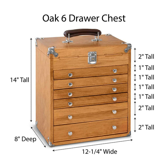 Oak 6-Drawer Mighty Portable Top Chest T16, Gerstner International