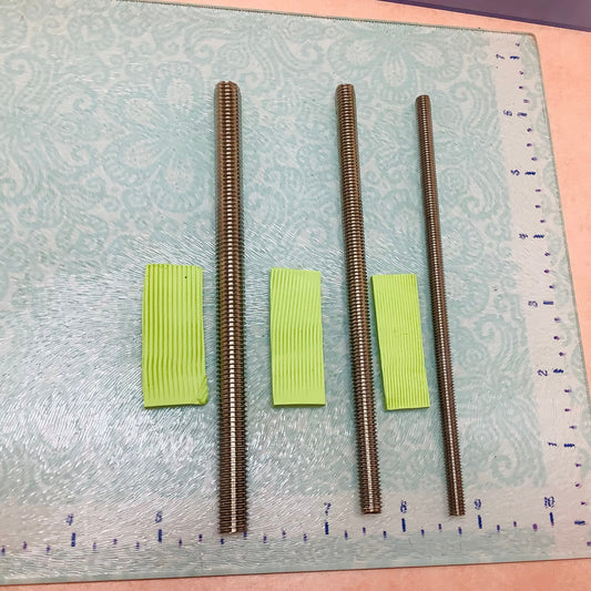 Metal Rods Set of 3 threaded Tools for polymer clay sculpting and texture wand - Clay Revolution