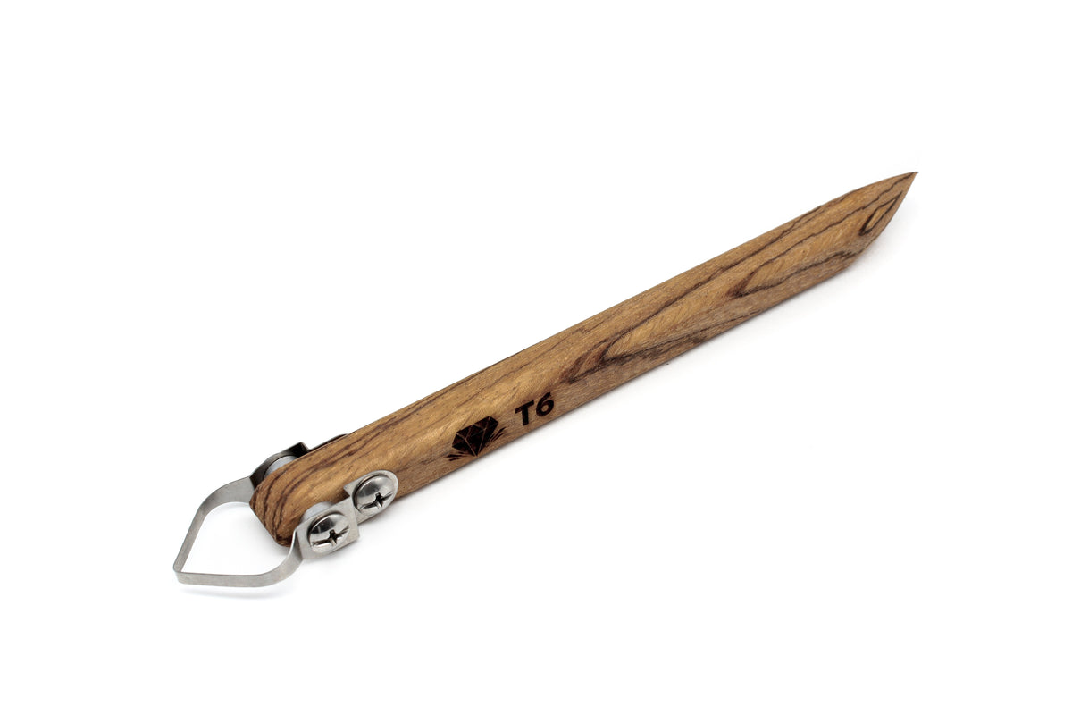 T6 Spade Pottery Trimming Tool w/ Boat Handle - Clay Revolution