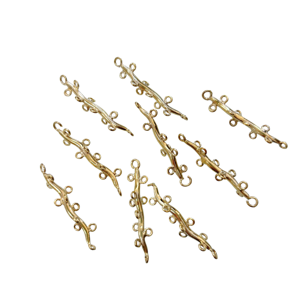 10-Loop Gold Plated Branch Connector Stick – 1.25"