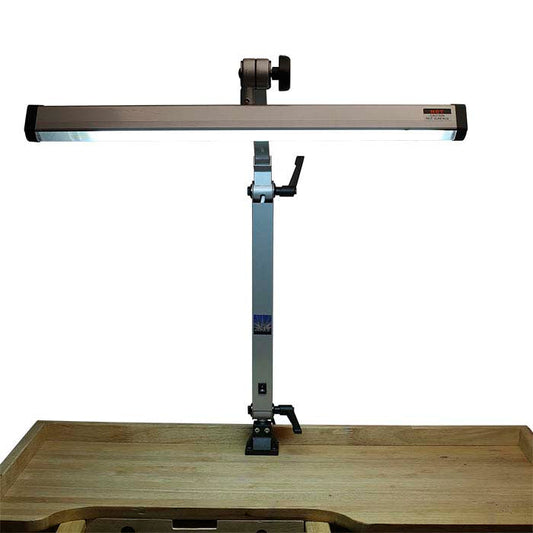Extra-Wide Silver-Finish Fluorescent Jeweler's Task Lamp