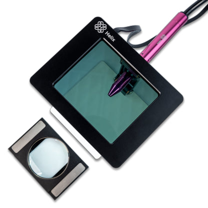 Auto Darkening Screen with Magnification, Foldable, for Permanent Jewelry Welders - Clay Revolution