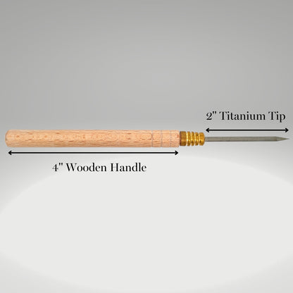 Large 3MM Titanium Solder Pick With Wooden Handle - Clay Revolution