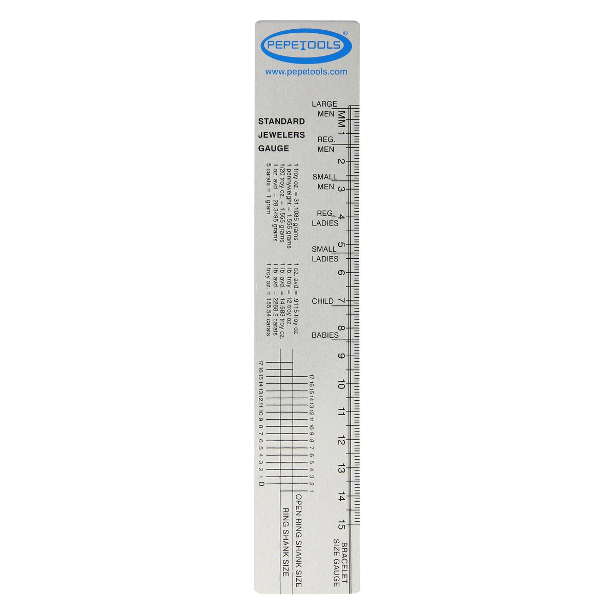 Standard Jeweler's Gauge Ruler – Ring & Bracelet Sizing Tool - Clay Revolution