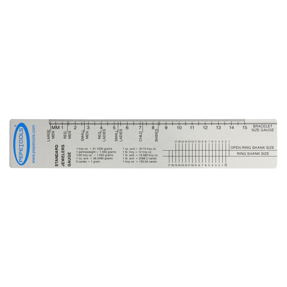 Standard Jeweler's Gauge Ruler – Ring & Bracelet Sizing Tool - Clay Revolution