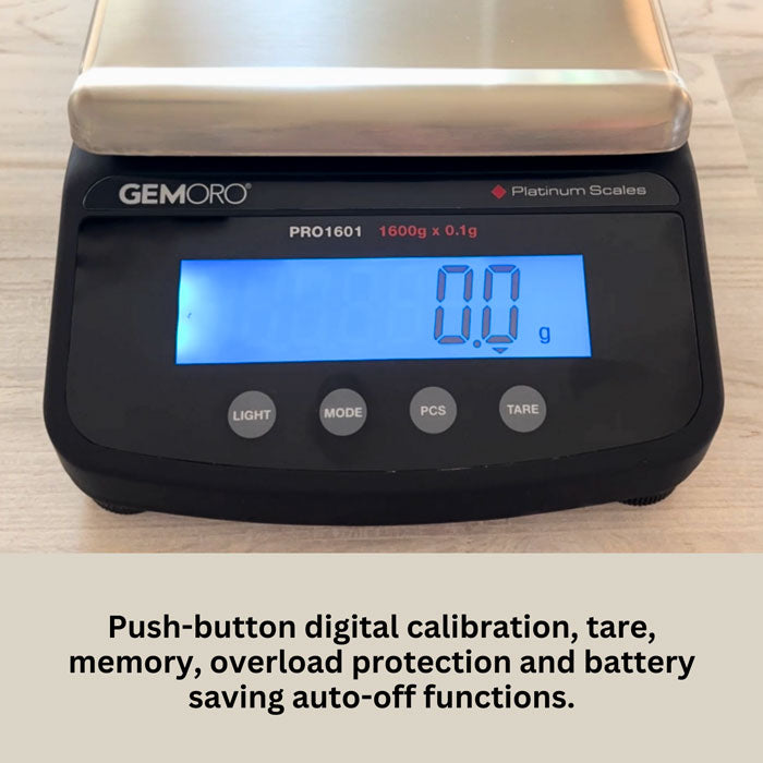 Professional Digital Scale KG, G, 1600g x 0.1g - GEMORO PRO1601 - Clay Revolution