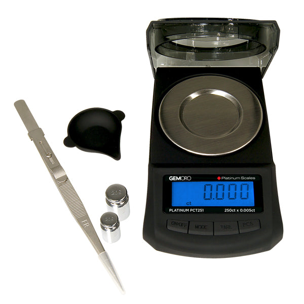 Premium Carat Scale, 250ct x 0.005ct - GEMORO Platinum PCT251 - Clay Revolution