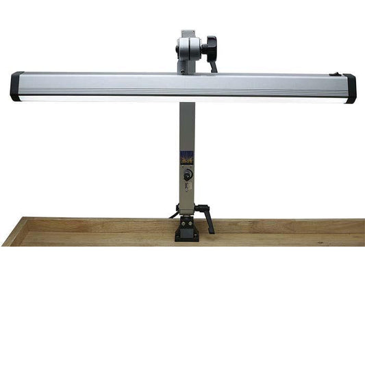 Extra-Wide Silver-Finish Jeweler's LED Task Lamp with USB Port - Clay Revolution