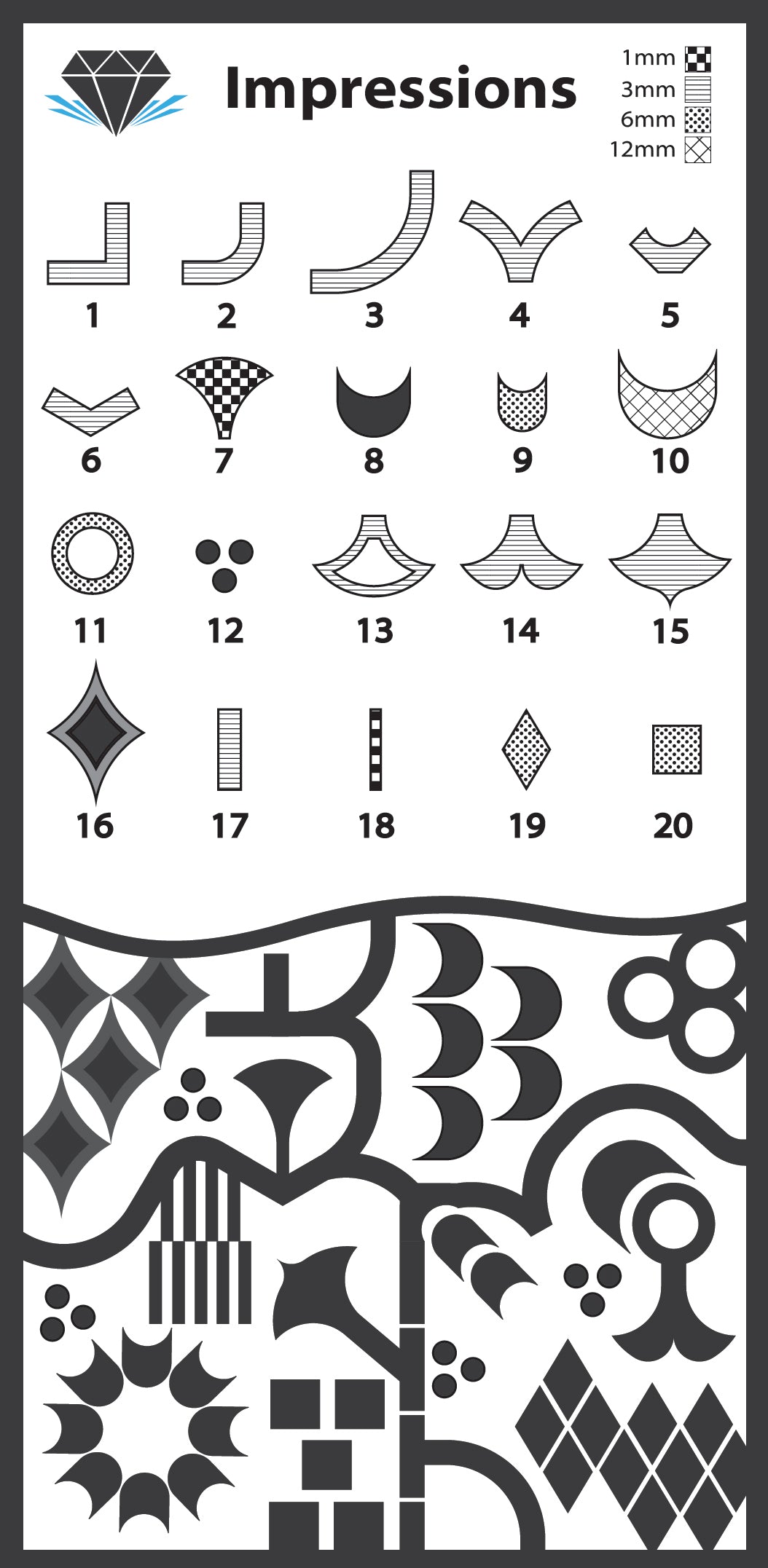 NEW!! Clay Impression Stamp Set 1 - Clay Revolution