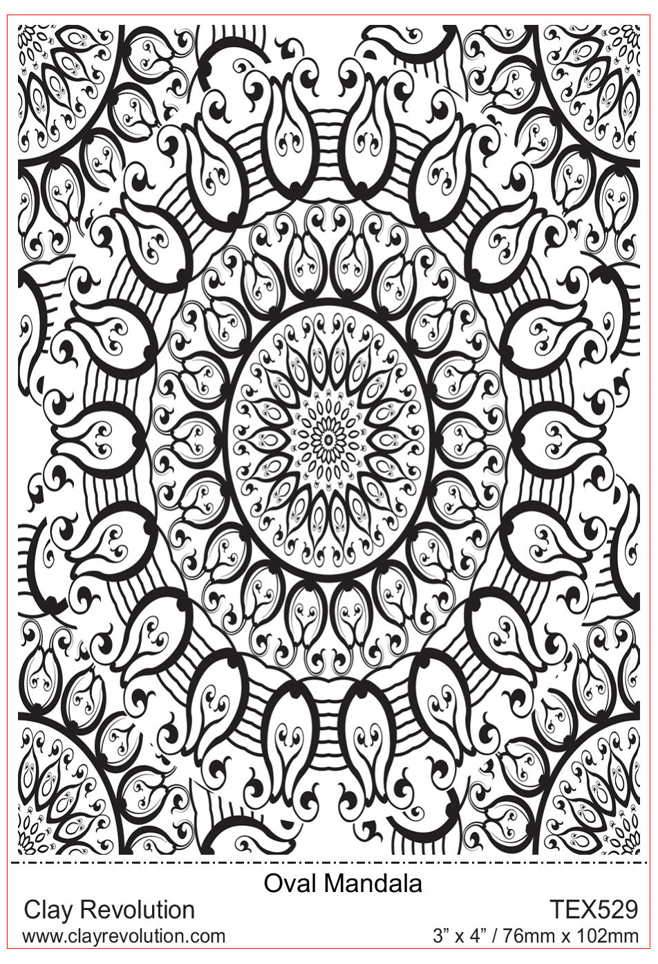 Oval Mandala Texture Sheet - Clay Revolution