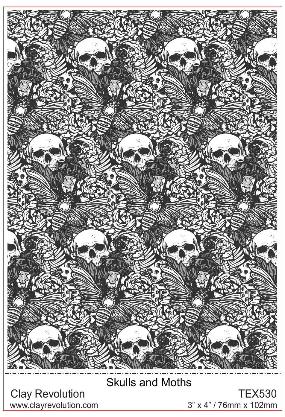 Skulls and Moths Texture Sheet - Clay Revolution