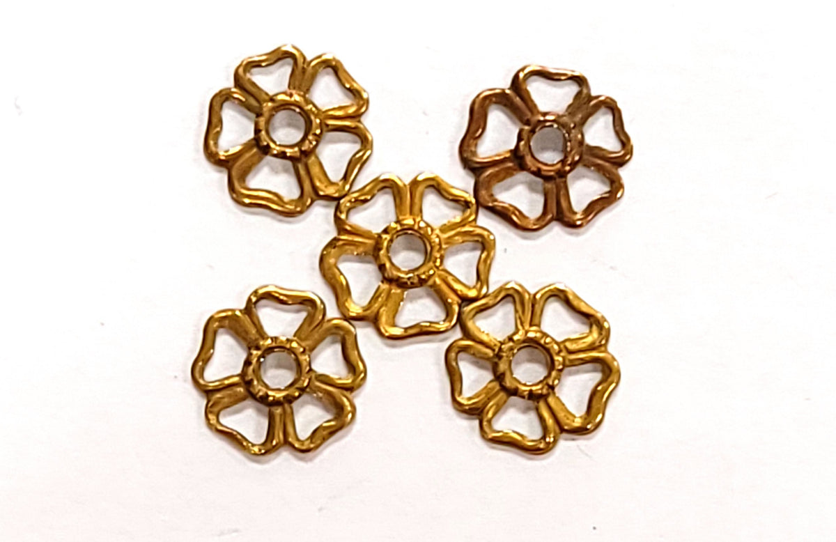 Brass Small Open Petal Flower Component