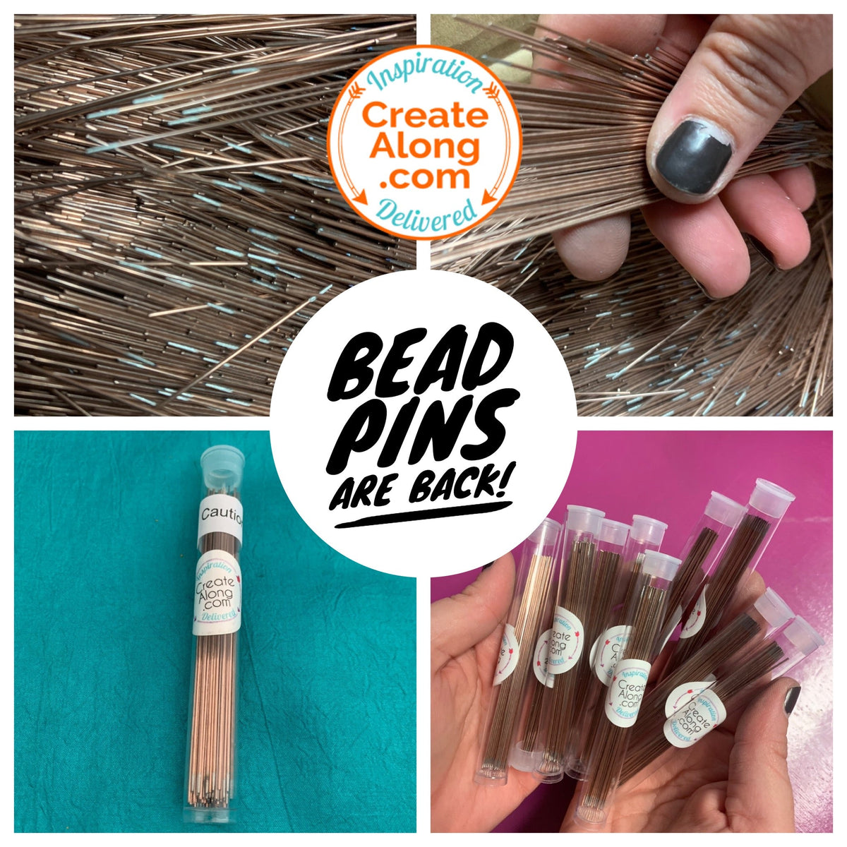 Original Clay Bead Pins needle - BEST original thin strong sharp sturdy piercing baking mandrel - Clay Revolution