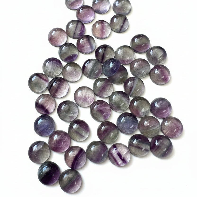 Fluorite Cabochon 10mm Round Pack of 46