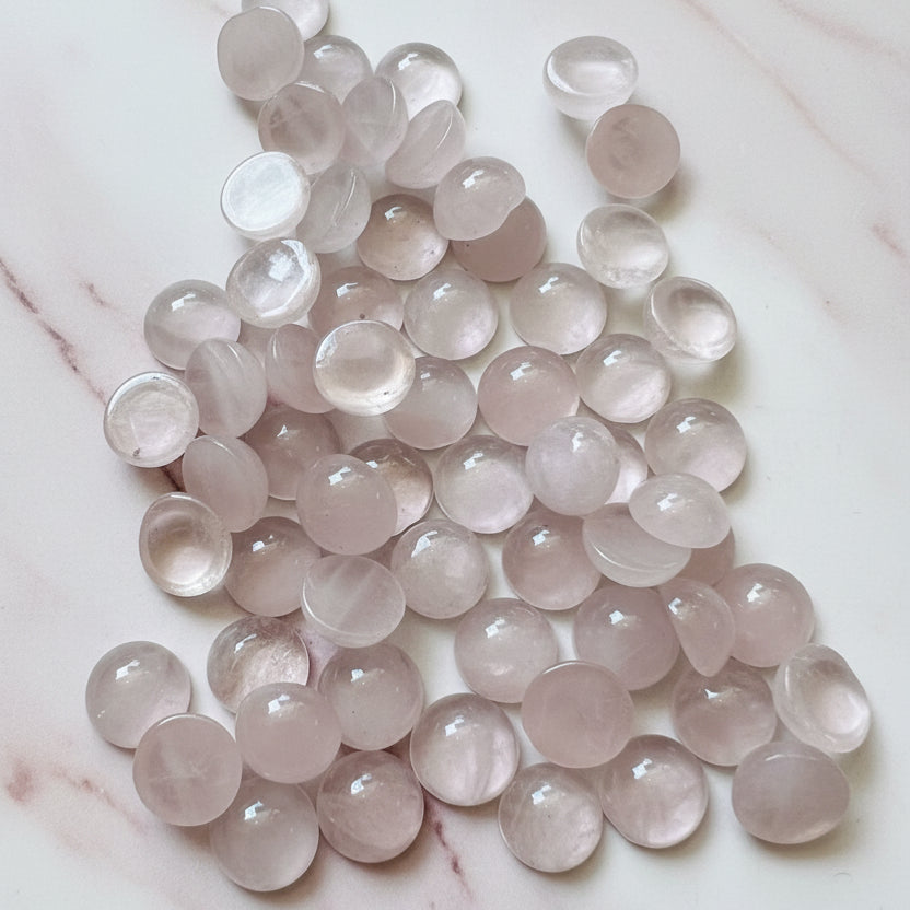 Rose Quartz Cabochon 8mm round pack of 62