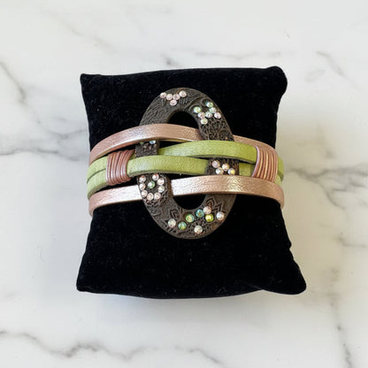 Artisan Copper Metal Clay Statement Bracelet