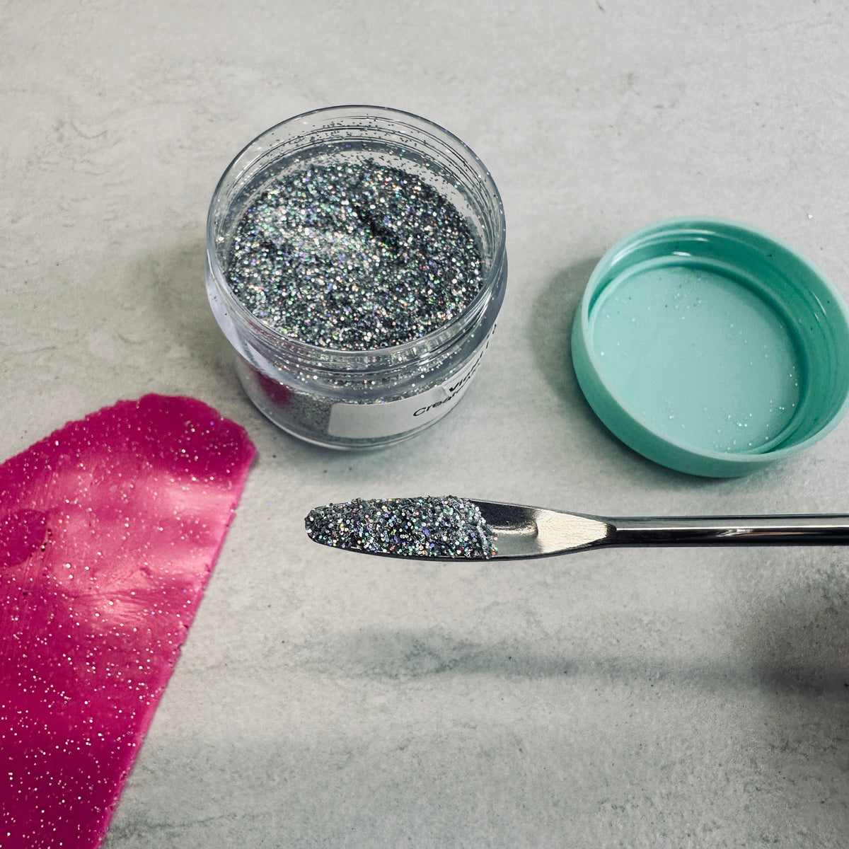Metal glitter or powder non-static scooping spoon - Clay Revolution