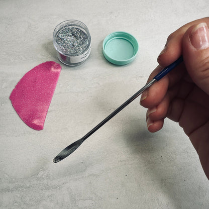 Metal glitter or powder non-static scooping spoon - Clay Revolution