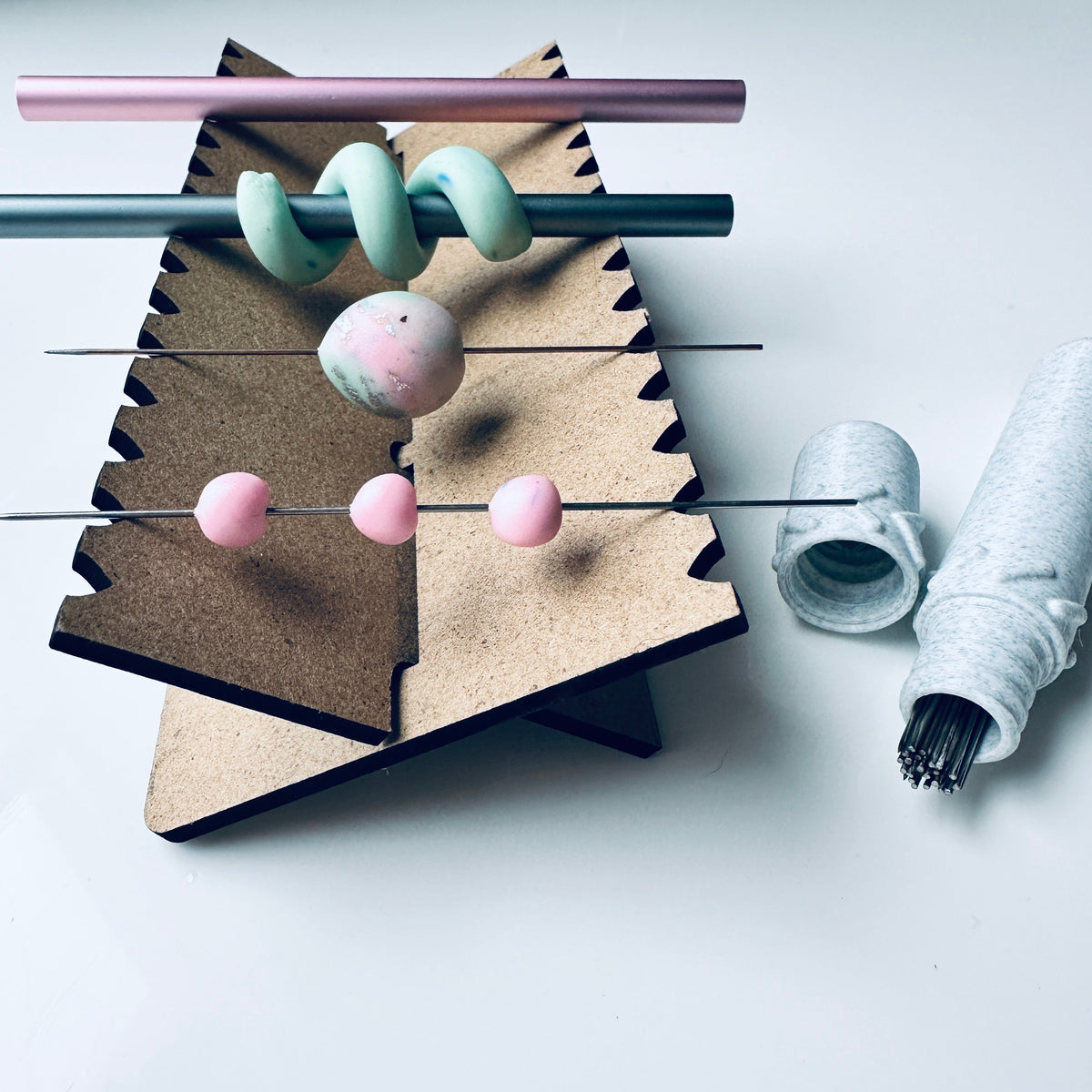 Bead Baking and Drying Rack MDF for clay, paper, and resin beads and earrings - Clay Revolution