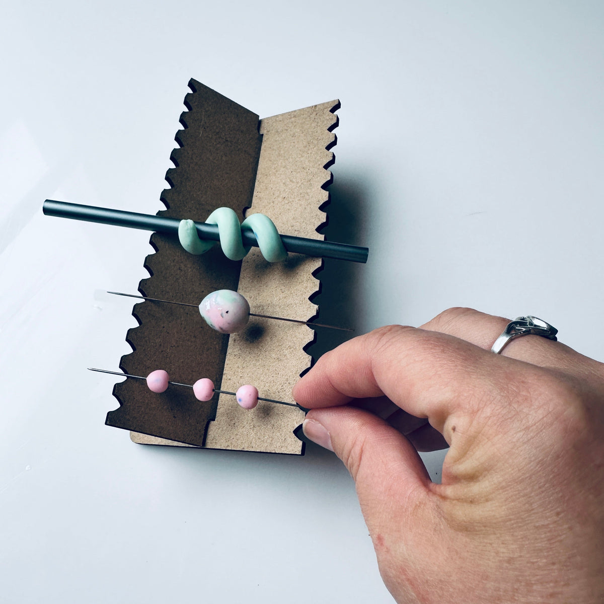 Bead Baking and Drying Rack MDF for clay, paper, and resin beads and earrings - Clay Revolution