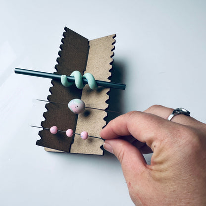 Bead Baking and Drying Rack MDF for clay, paper, and resin beads and earrings - Clay Revolution
