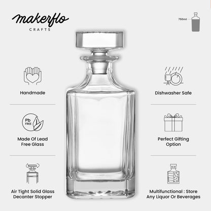 Whiskey Decanter - Square - 750ML - Clay Revolution