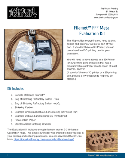 Filamet™ - 3D Metal Printing Evaluation Kit - Clay Revolution