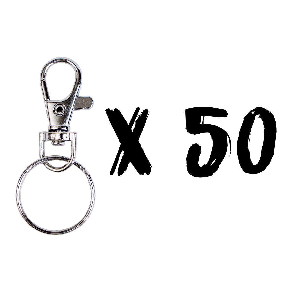 50ct - Assembled Keychain Rings with Lobster Clasp - Clay Revolution