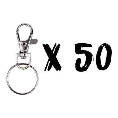 50ct - Assembled Keychain Rings with Lobster Clasp - Clay Revolution