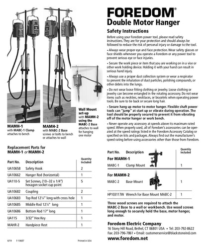 Double Motor Hanger with Mounting Clamp - Foredom - Clay Revolution