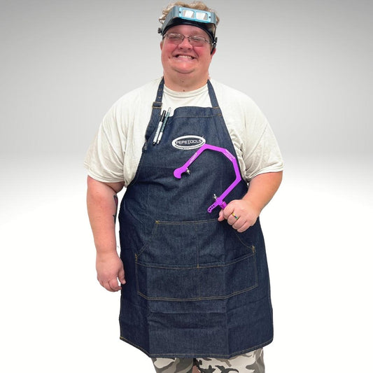Metalsmith Denim Apron, Embroidered Pepetools Logo
