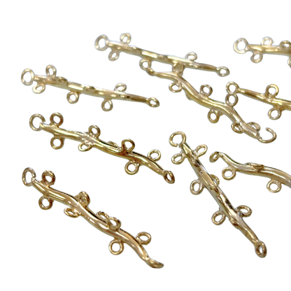 10-Loop Gold Plated Branch Connector Stick – 1.25"