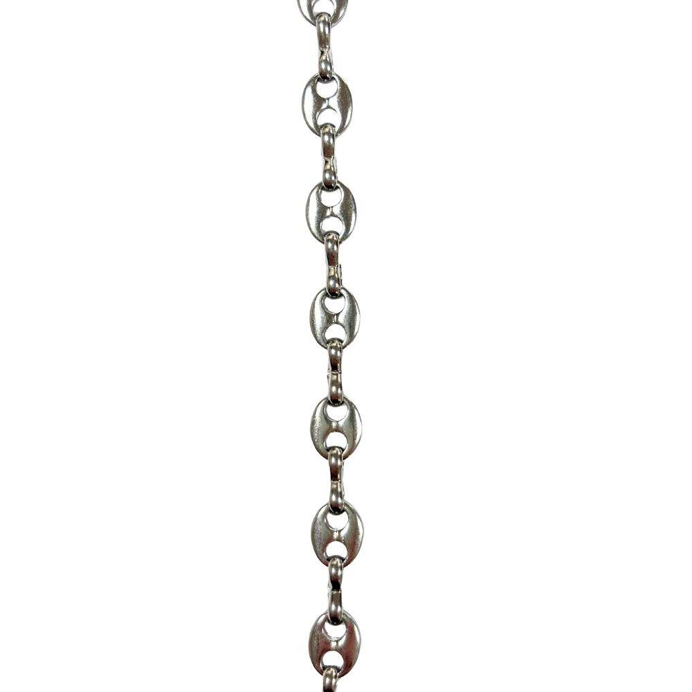 Stainless Steel Oval Disc & Link Chain – 8mm x 6mm
