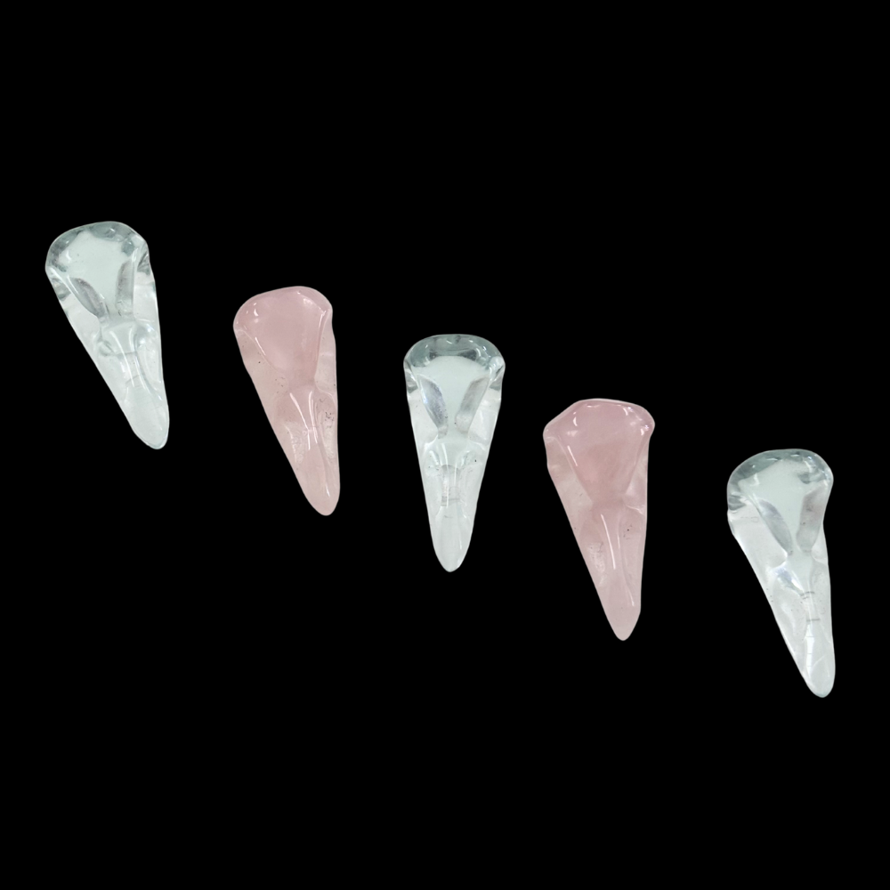 Hand Carved Stone Bird Skull Components