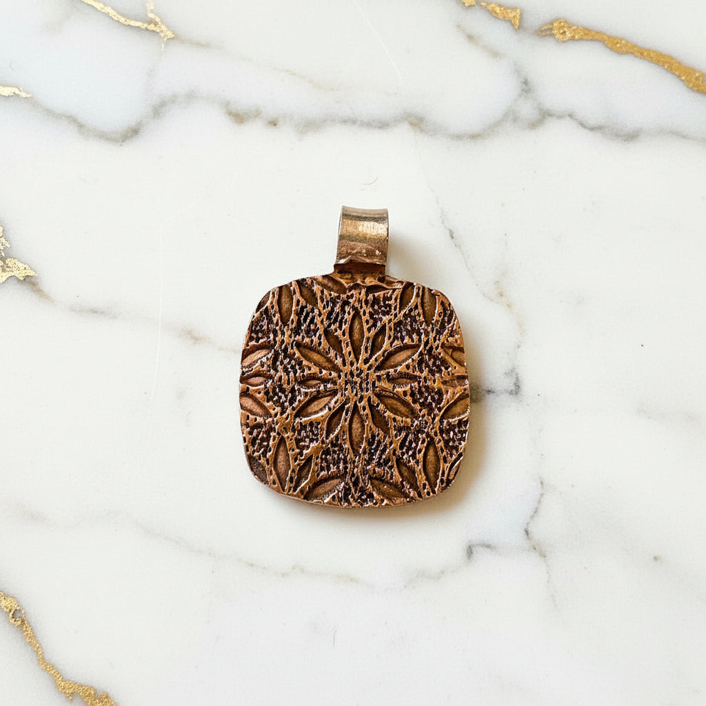 Pendant Component-Artisan Made-Textured and Double Sided