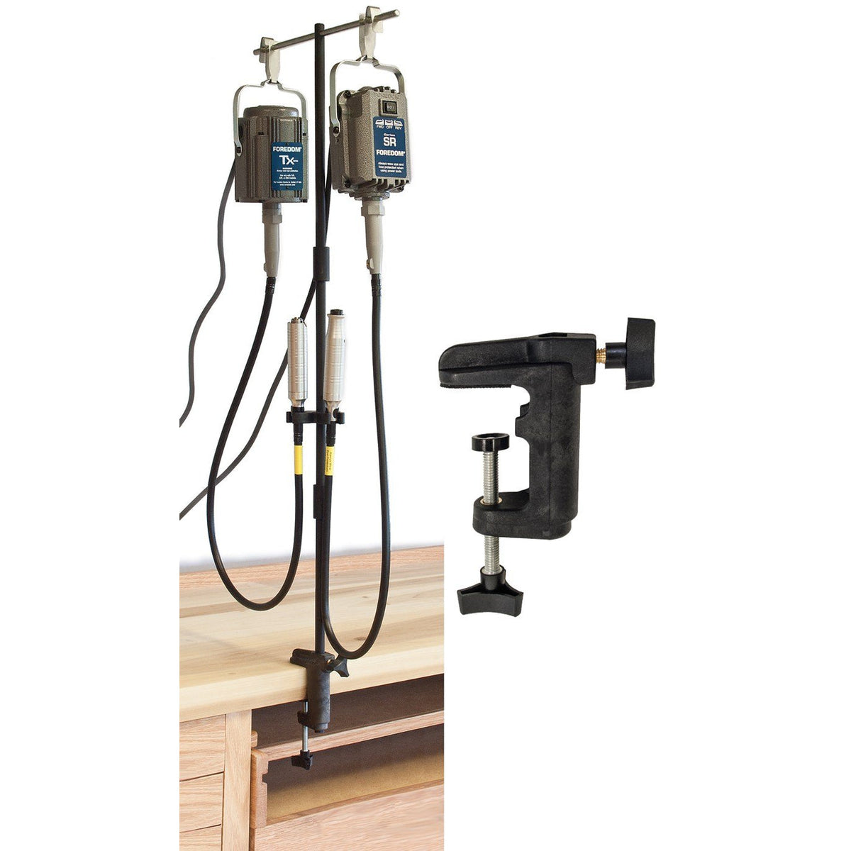 Double Motor Hanger with Mounting Clamp - Foredom - Clay Revolution