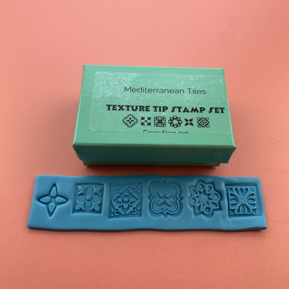 Mediterranean Tiles Texture Tips mini clay ink mica stamps
