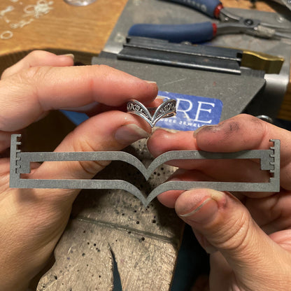 Wishbone Ring Band Soldering Stencils - Scale