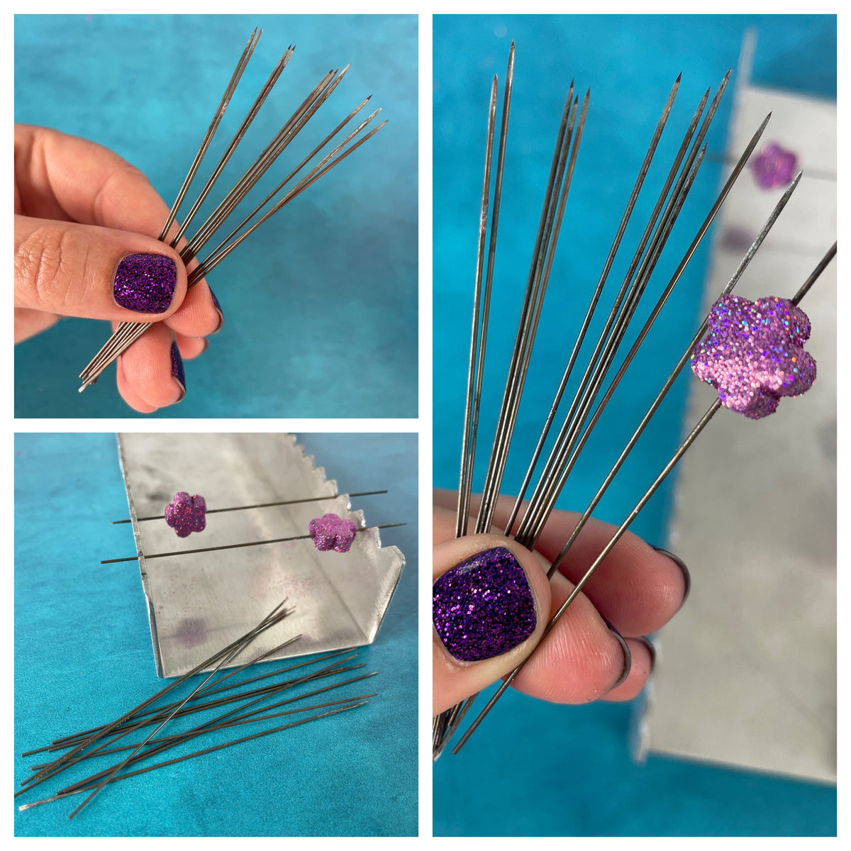 Original Clay Bead Pins needle - BEST original thin strong sharp sturdy piercing baking mandrel - Clay Revolution
