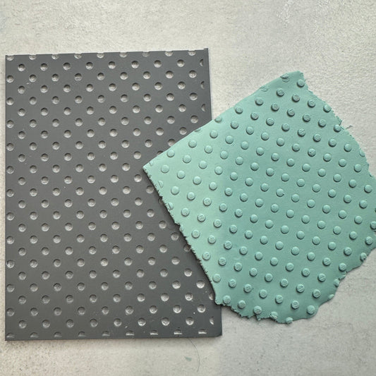 Dots Polymer Clay Stamp – 3x4 Inch Rubber polkadot Texture
