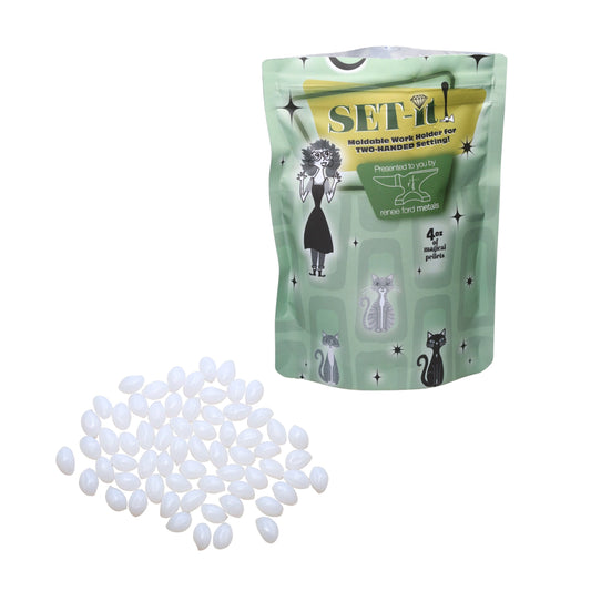 Set-it! Moldable Thermoplastic Work Holder for Engraving and Stone Setting - Clay Revolution