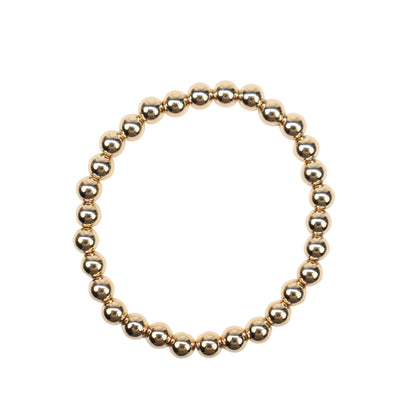Stretchy Gold-Fill Beaded Bangle Bracelets, 14/20 Gold-Filled, 6.5" Diameter - Clay Revolution