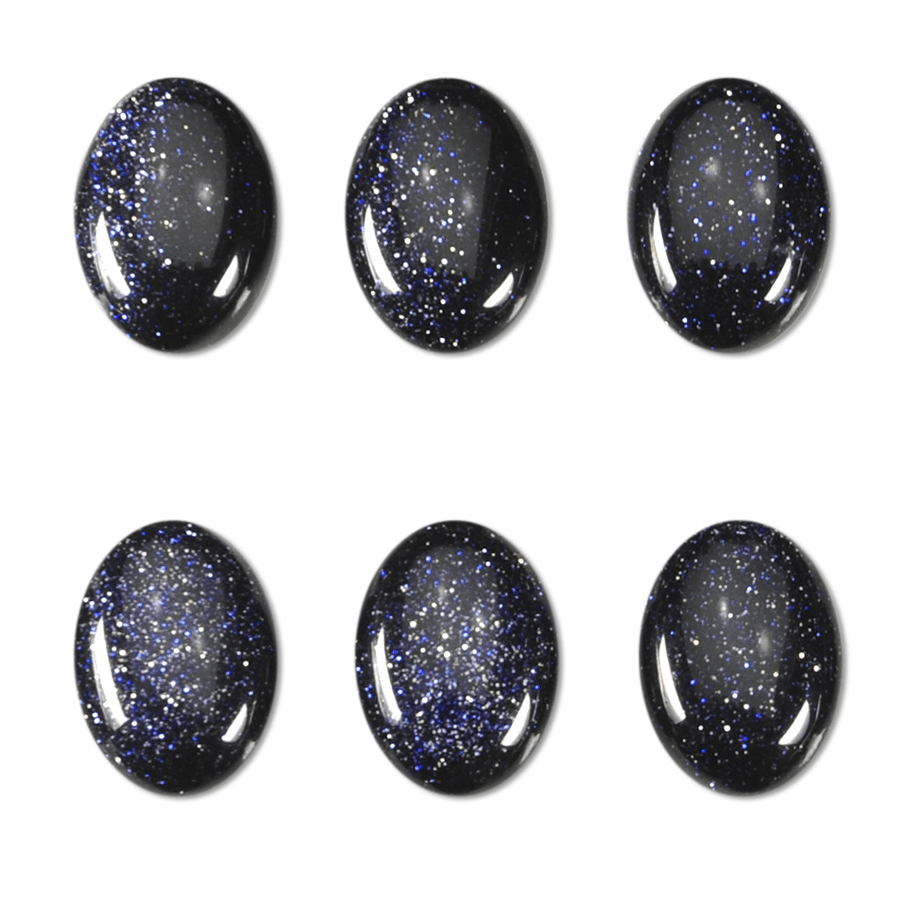 Blue Goldstone Oval Cabochon - ClayRevolution