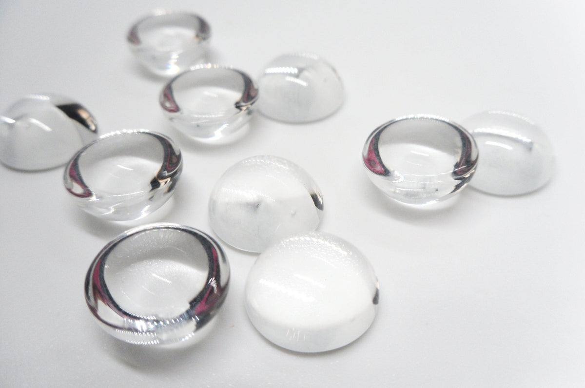 Clear Glass Round Cabochon - ClayRevolution