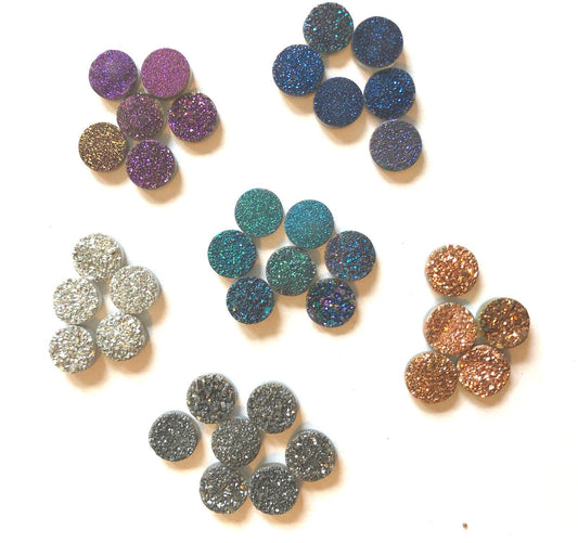 Druzy 8mm round cabochon - ClayRevolution