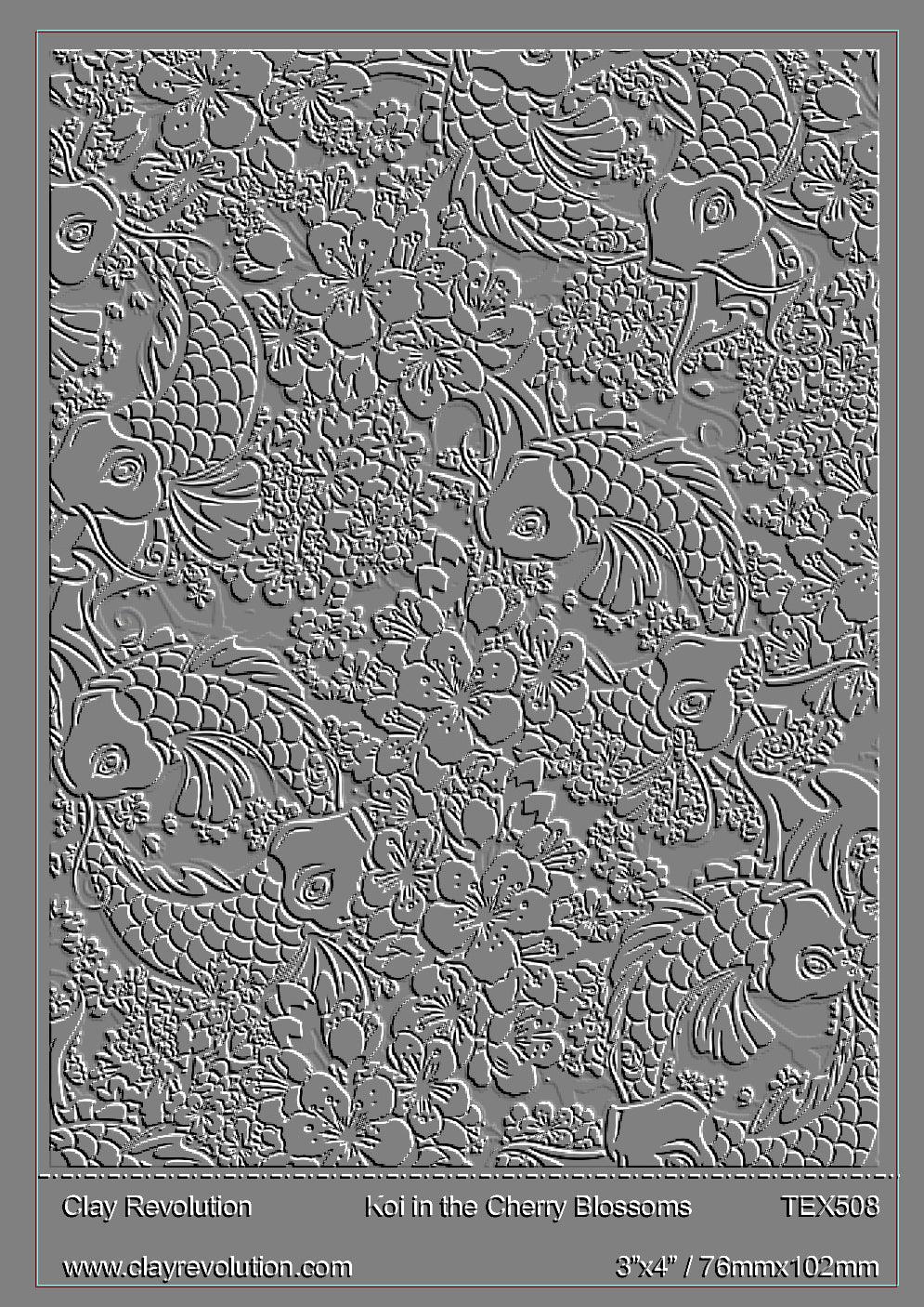 Koi in the Cherry Blossoms Texture Sheet - ClayRevolution
