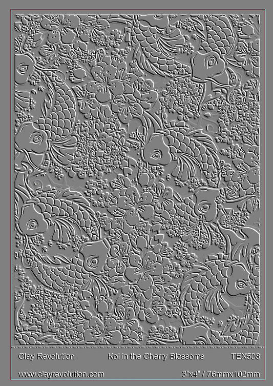 Koi in the Cherry Blossoms Texture Sheet - ClayRevolution