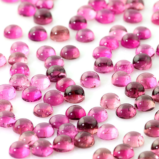 Pink Topaz Bullet Lab Cabochon Round - ClayRevolution